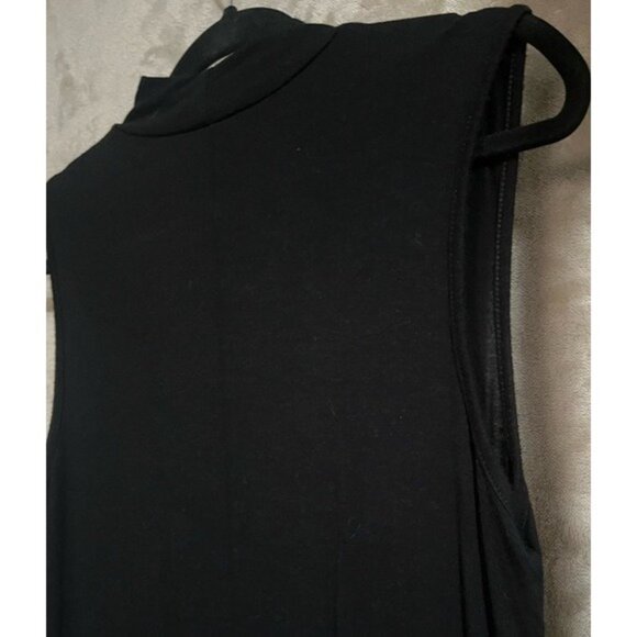 Jennifer Lopez Black Sleeveless Keyhole Neckline Choker Cut Top Tunic Collar Med - Picture 14 of 16
